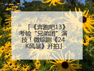 《奔跑吧13》考验“兄弟团”演技！微综剧《24K风暴》开拍