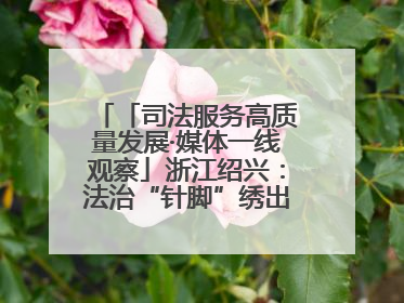 「司法服务高质量发展·媒体一线观察」浙江绍兴：法治“针脚”绣出纺织新天地