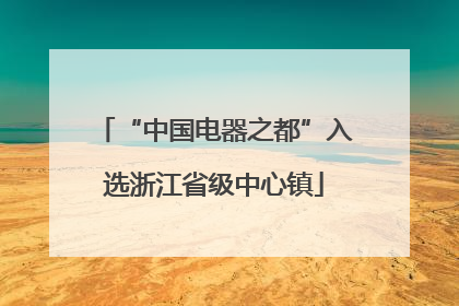 “中国电器之都”入选浙江省级中心镇