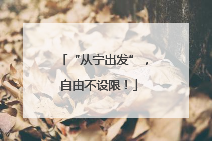 “从宁出发”，自由不设限！