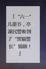 “六一”儿童节，亭湖民警收到了“黑猫警长”锦旗！