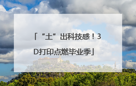 “土”出科技感！3D打印点燃毕业季