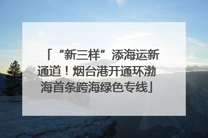 “新三样”添海运新通道！烟台港开通环渤海首条跨海绿色专线