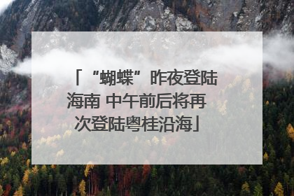 “蝴蝶”昨夜登陆海南 中午前后将再次登陆粤桂沿海