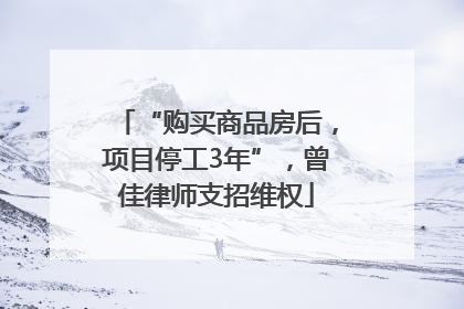 “购买商品房后，项目停工3年”，曾佳律师支招维权