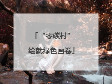 “零碳村” 绘就绿色画卷