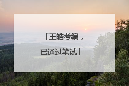 王皓考编，已通过笔试
