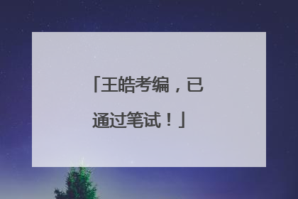 王皓考编，已通过笔试！