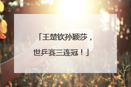 王楚钦孙颖莎，世乒赛三连冠！