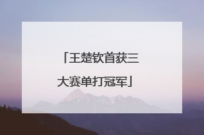王楚钦首获三大赛单打冠军