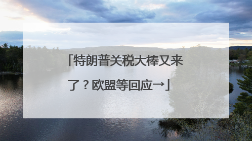特朗普关税大棒又来了？欧盟等回应→