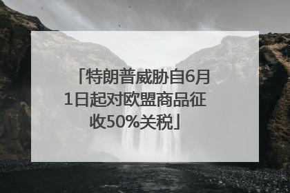 特朗普威胁自6月1日起对欧盟商品征收50%关税