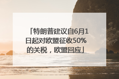 特朗普建议自6月1日起对欧盟征收50%的关税，欧盟回应