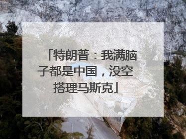 特朗普：我满脑子都是中国，没空搭理马斯克