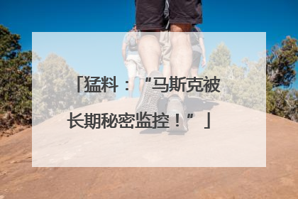 猛料：“马斯克被长期秘密监控！”