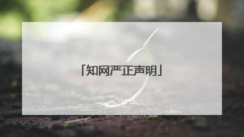 知网严正声明