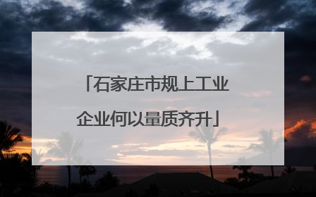 石家庄市规上工业企业何以量质齐升