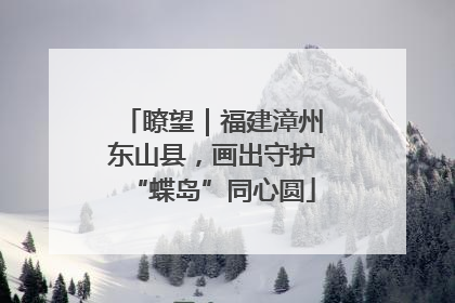 瞭望｜福建漳州东山县，画出守护“蝶岛”同心圆