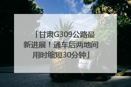 甘肃G309公路最新进展！通车后两地间用时缩短30分钟