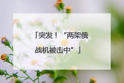 突发！“两架俄战机被击中”
