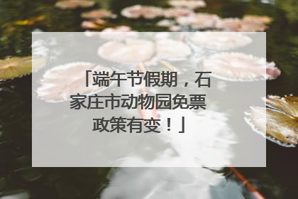 端午节假期，石家庄市动物园免票政策有变！