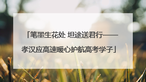 笔墨生花处 坦途送君行——孝汉应高速暖心护航高考学子