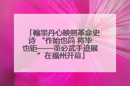 翰墨丹心映照革命史诗 “作始也简 将毕也钜——董必武手迹展”在福州开幕