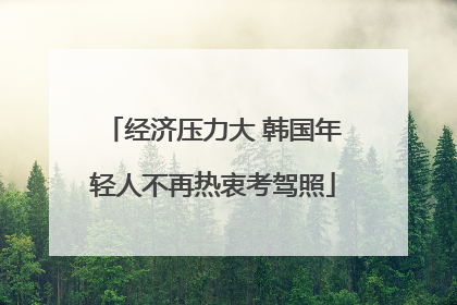 经济压力大 韩国年轻人不再热衷考驾照