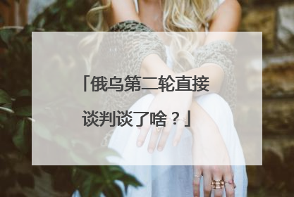 俄乌第二轮直接谈判谈了啥？