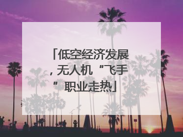 低空经济发展，无人机“飞手”职业走热