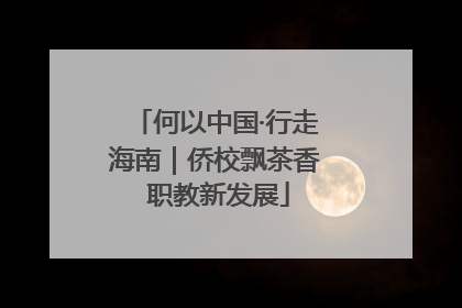 何以中国·行走海南｜侨校飘茶香 职教新发展