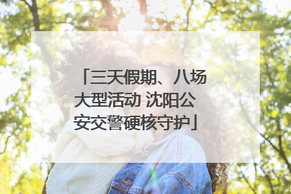 三天假期、八场大型活动 沈阳公安交警硬核守护