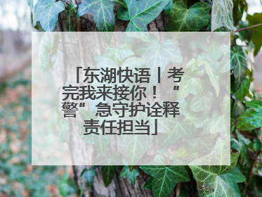 东湖快语丨考完我来接你！“警”急守护诠释责任担当