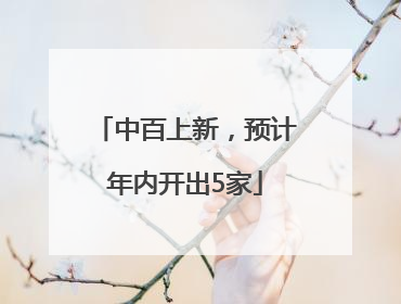 中百上新，预计年内开出5家