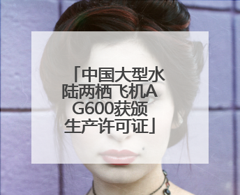 中国大型水陆两栖飞机AG600获颁生产许可证
