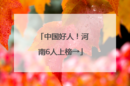 中国好人！河南6人上榜→