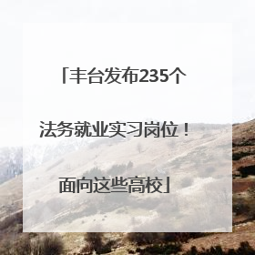 丰台发布235个法务就业实习岗位！面向这些高校