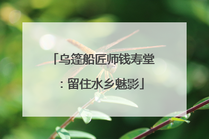 乌篷船匠师钱寿堂：留住水乡魅影