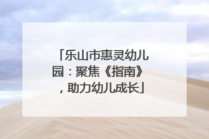 乐山市惠灵幼儿园：聚焦《指南》，助力幼儿成长