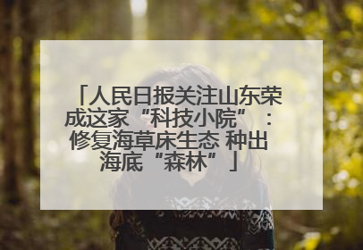 人民日报关注山东荣成这家“科技小院”：修复海草床生态 种出海底“森林”