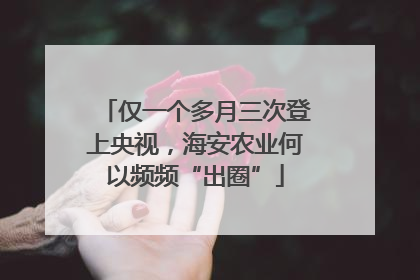 仅一个多月三次登上央视，海安农业何以频频“出圈”