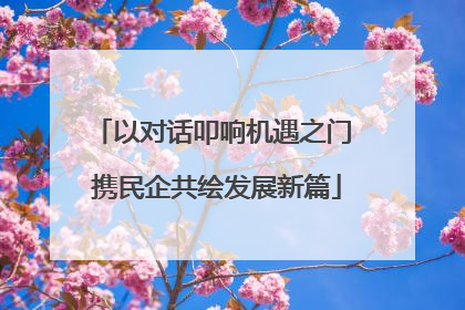 以对话叩响机遇之门 携民企共绘发展新篇