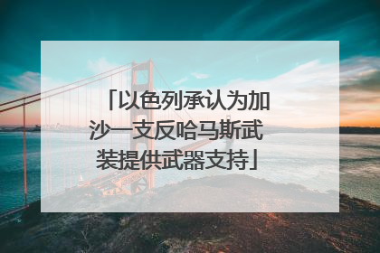 以色列承认为加沙一支反哈马斯武装提供武器支持