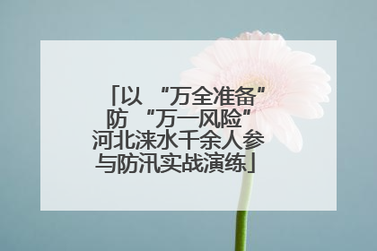 以 “万全准备” 防 “万一风险” 河北涞水千余人参与防汛实战演练