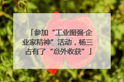 参加“工业图强·企业家精神”活动，杨三占有了“意外收获”