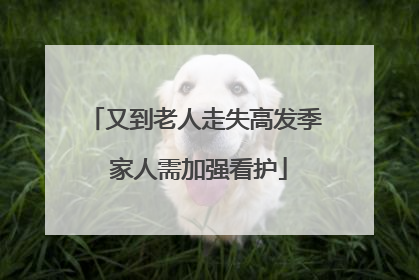 又到老人走失高发季 家人需加强看护