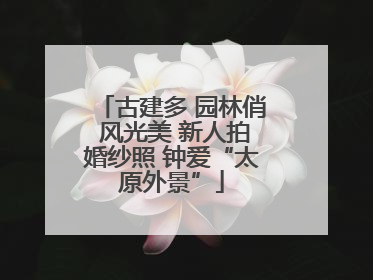 古建多 园林俏 风光美 新人拍婚纱照 钟爱“太原外景”