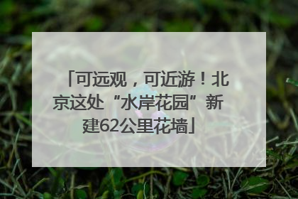 可远观，可近游！北京这处“水岸花园”新建62公里花墙