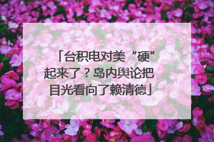 台积电对美“硬”起来了？岛内舆论把目光看向了赖清德
