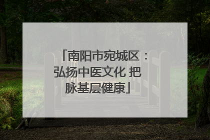 南阳市宛城区：弘扬中医文化 把脉基层健康